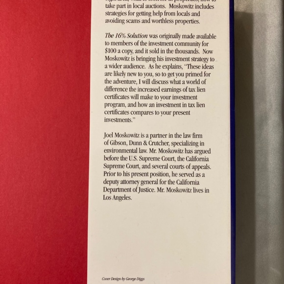 HOST PICKBook: The 16% Solution How to Get High Interest Rates by Joel Moskowitz - Picture 5 of 8